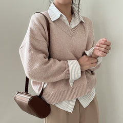 V-Neck Pullover Dark Academia Sweater