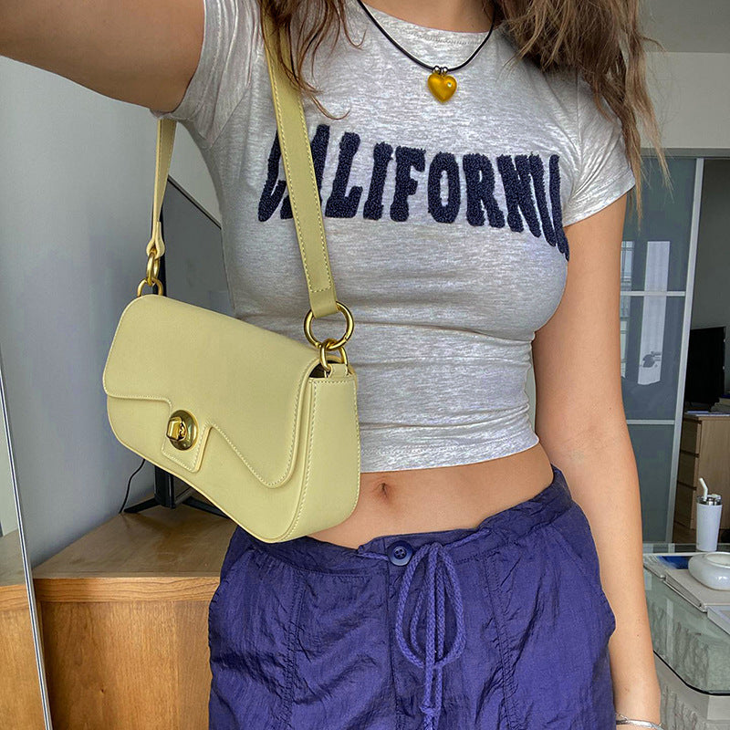 Vintage Embroidered Alphabet Short Sleeve Tee - fairypeony