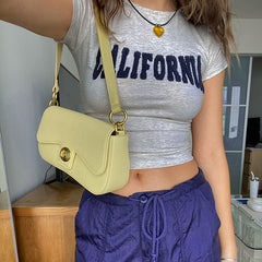 Vintage Embroidered Alphabet Short Sleeve Tee - fairypeony