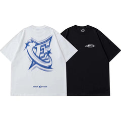 Phantom Letter Print Oversized Short Sleeve Tee