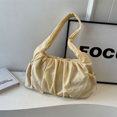 Shirring String Big Shoulder Bag
