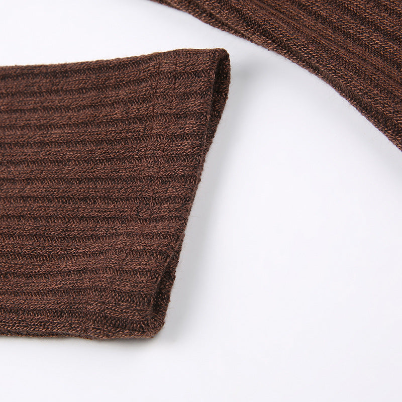 Lace Paneled Button Long Sleeve Knit Top - fairypeony