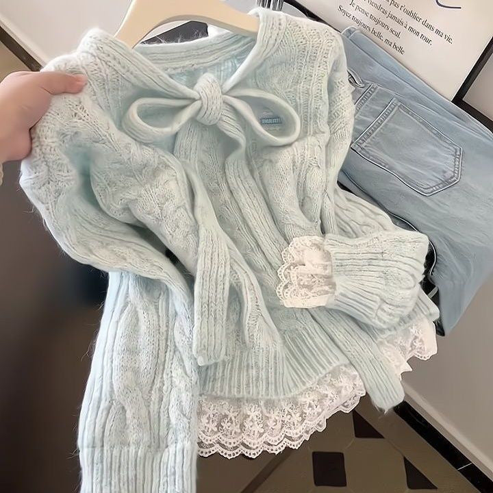 Lace-spliced sweater - fairypeony