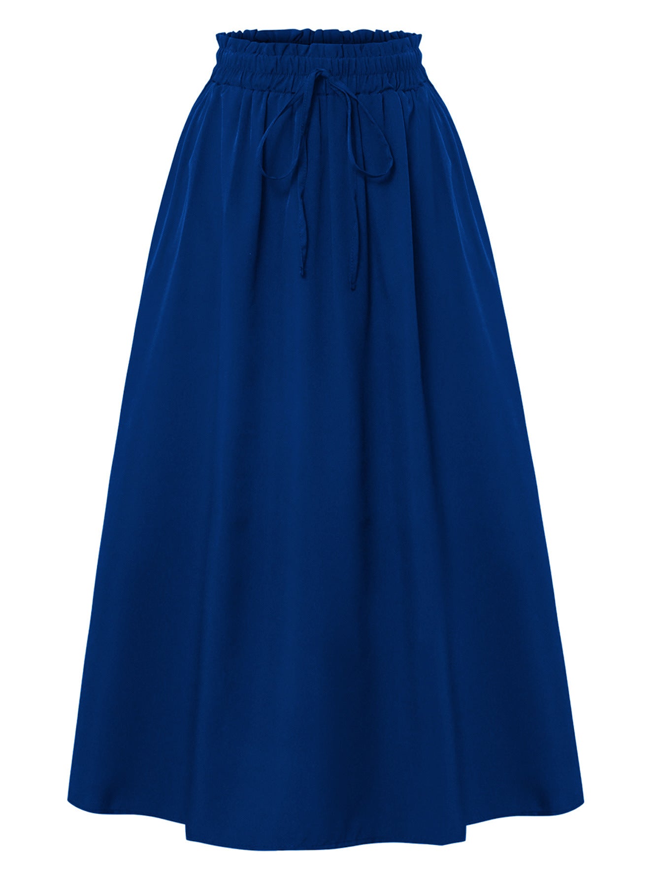 Drawstring Waist Casual Midi Skirt with Pockets - fairypeony