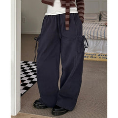 Side Pocket Bow Bandage Parachute Pants