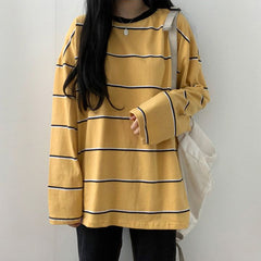 Vintage 90's Striped Oversized Long Sleeve Tee