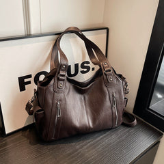 Vintage PU Leather Larger Capacity Shoulder Bag