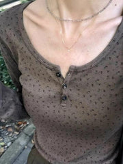 Vintage Floral Long Sleeve Slim Tee