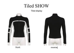 Vintage Striped Zip Up Cardigan - fairypeony