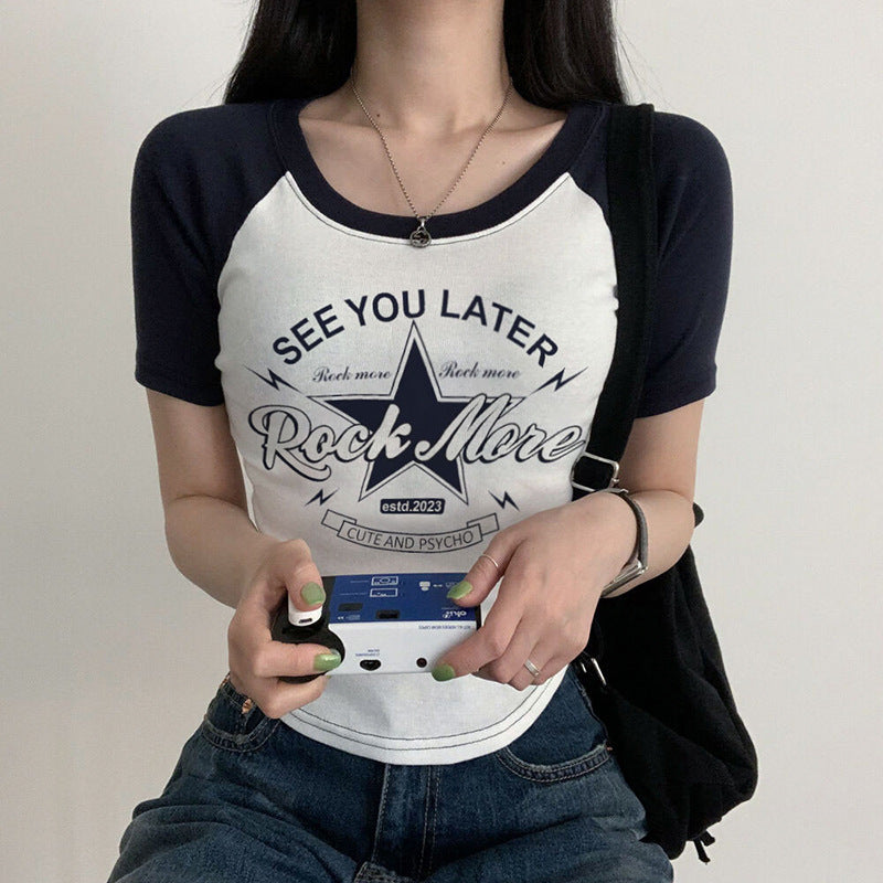 Vintage Star Raglan Short Sleeve Tee - fairypeony