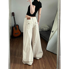 Retro Wide Leg Denim Pants for Women
