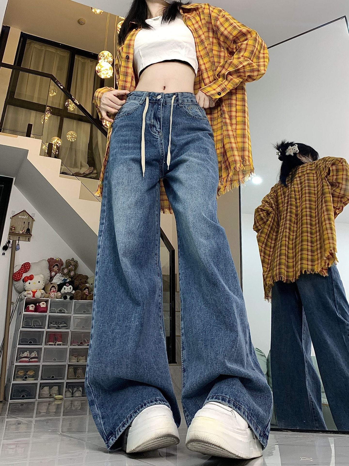 90s Washed Baggy Boyfriend Jeans - fairypeony