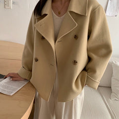 Vintage Suit Collar Double Breasted Coat