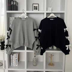 Spring New Women's Round Neck Loose Bow Sweater - fairypeony