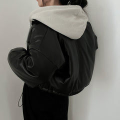 Solid Color Zip Up Crop Bomber Jacket