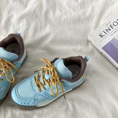 Aesthetic Color Block Platform Sneakers