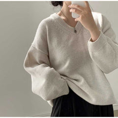 Dark Academia V-Neck Oversized Sweater