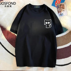 Cute Cat Print Oversized T-shirt