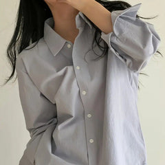 Solid Color Casual Long Sleeve Blouse