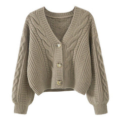 Womens Loose Fit Cardigan Sweater - fairypeony