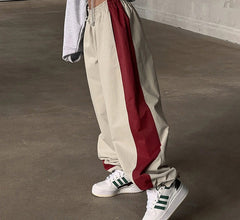 Contrast Side Stripe Baggy Sweatpants