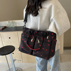 Printed Cherry Large Capacity Shoulder Bag