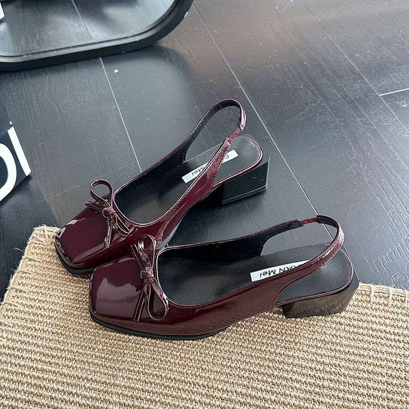 Retro Square Toe Mary Jane Sandals - fairypeony
