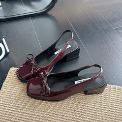 Retro Square Toe Mary Jane Sandals - fairypeony
