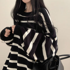 Vintage Striped Loose Sweater