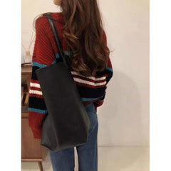 Contrast Color Striped Pullover Sweater