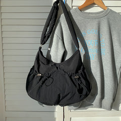 Shirring String Big Shoulder Crossbody Bag