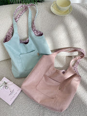 Korean Retro Leopard Print Suede Tote Bag