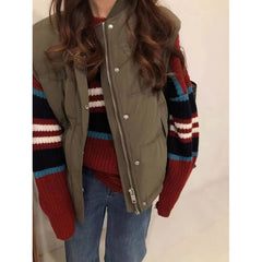 Contrast Color Striped Pullover Sweater