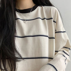 Vintage 90's Striped Oversized Long Sleeve Tee