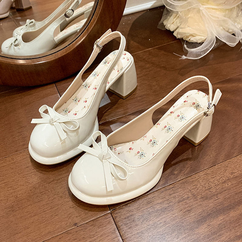 Aesthetic Thick Heel Shoes - fairypeony