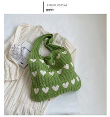 The Sweetheart Satchel Knitted Tote Bag - fairypeony