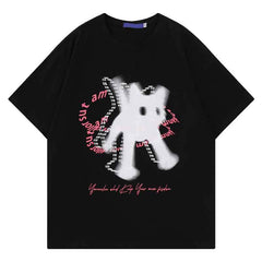 Kitten Print Letter Oversized T-shirt