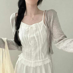 Lace Patchwork Front Tie Cami Top