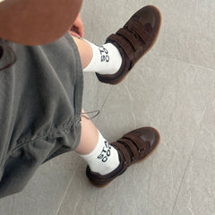 Genuine Leather Retro Velcro Training Shoes