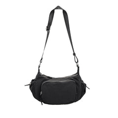 Vintage Solid Color Multi Pocket Casual Shoulder Bag
