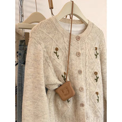 Aesthetic Floral Design Cardigan - fairypeony