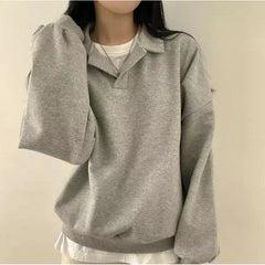 Velvet Stand Collar Sweatshirt