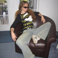 Vintage Gradient Wash Straight Leg Jeans - fairypeony