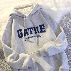 Vintage Print Embroidered Hoodie