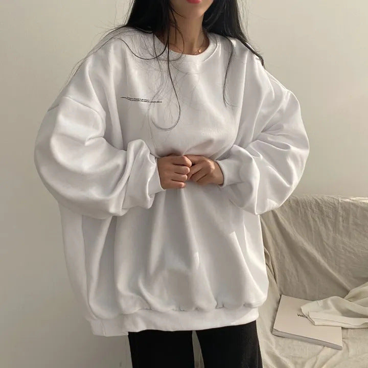 Vintage Back Moon Print Pullover Sweatshirt - fairypeony