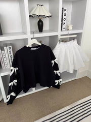Spring New Women's Round Neck Loose Bow Sweater - fairypeony