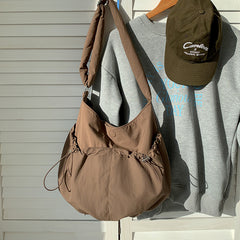 Shirring String Big Shoulder Crossbody Bag