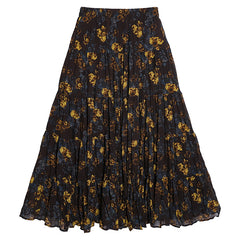 Casual Floral Umbrella Maxi Skirt - fairypeony