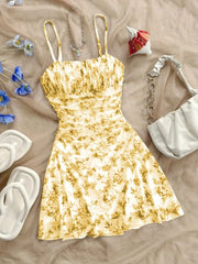 Floral Print Floral Sling Mini Dress