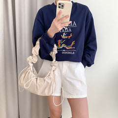 Ribbon Shirring String Shoulder Bag